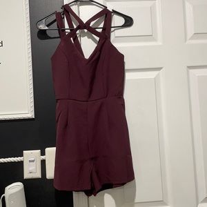 CHARLOTTE RUSSE wine romper size SMALL
